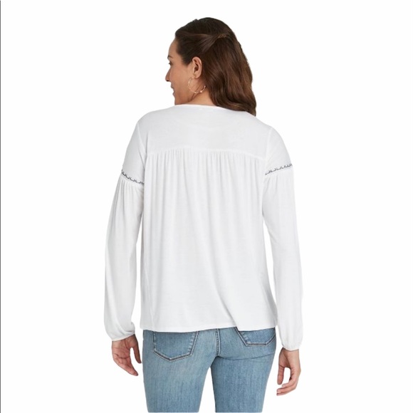 Knox Rose Long Sleeve Embroidered Knit Top NWT - Picture 2 of 8